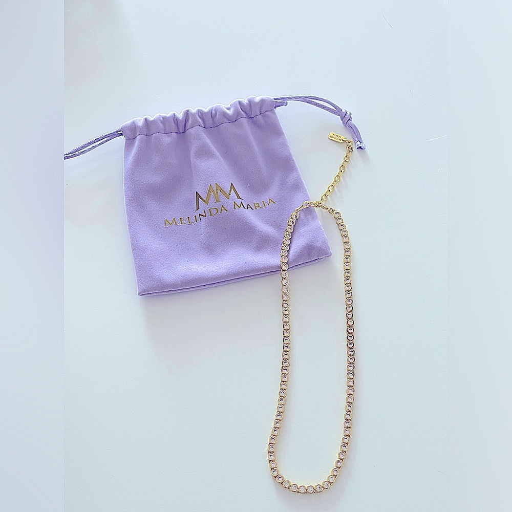 Melinda Maria Baroness Tennis Necklace with Adjustable Chain